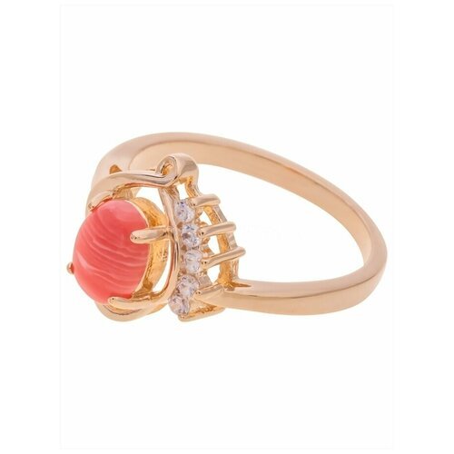 Кольцо помолвочное Lotus Jewelry, родохрозит, размер 16, розовый