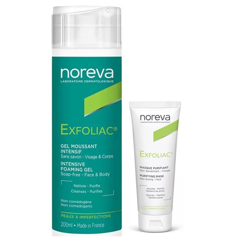 Noreva Набор для глубокого очищения кожи: маска, 50 мл + гель, 200 мл (Noreva, Exfoliac)