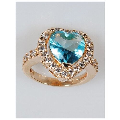 Кольцо помолвочное Lotus Jewelry, фианит, размер 16, голубой