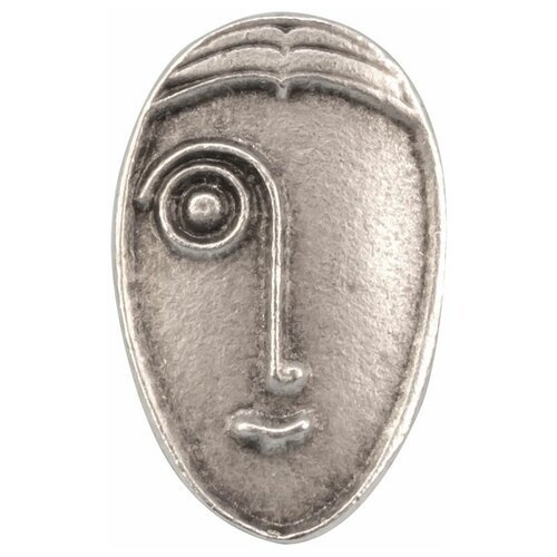 Кольцо бижутерное Лицо (Безразмерное, Бижутерный сплав, Серебристый) 54064