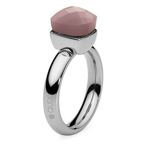 Кольцо Qudo, кристалл, размер 16, серебряный, розовый