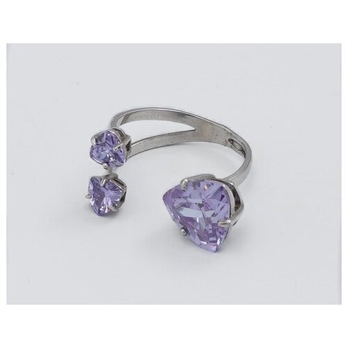 Кольцо на два пальца e&e Jewellery, шпинель синтетическая, безразмерное, фиолетовый