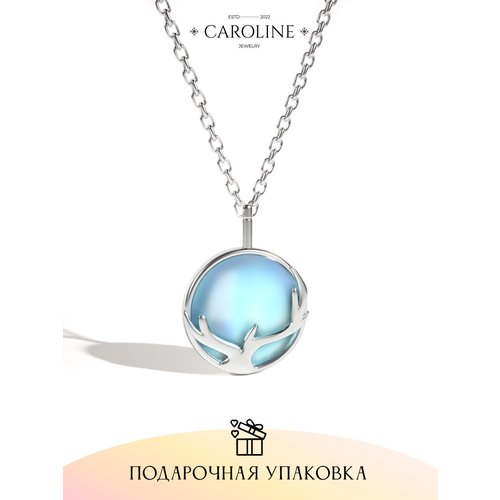 Колье Caroline Jewelry, лунный камень, длина 45 см, серебряный
