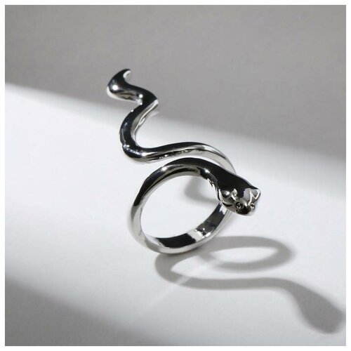 Кольцо 'Змея' гладкая, цвет серебро, безразмерное