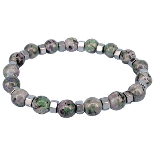 Браслет бижутерный (Натуральный камень, Резинка, Зеленый) 54863
