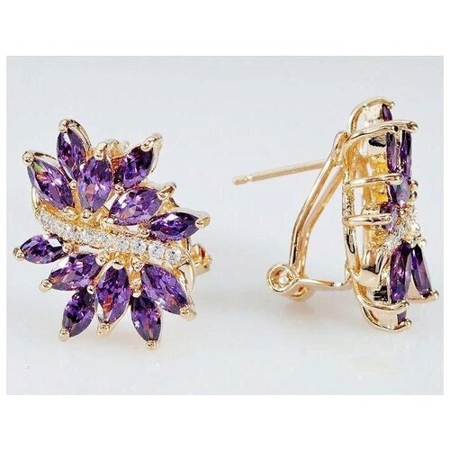 Серьги Lotus Jewelry, аметист, фиолетовый