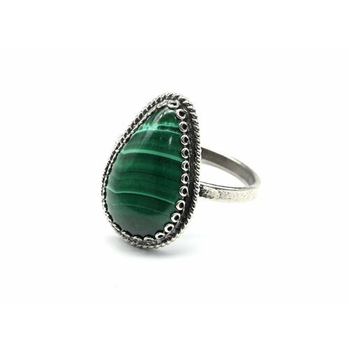 Кольцо, малахит, размер 19, зеленый