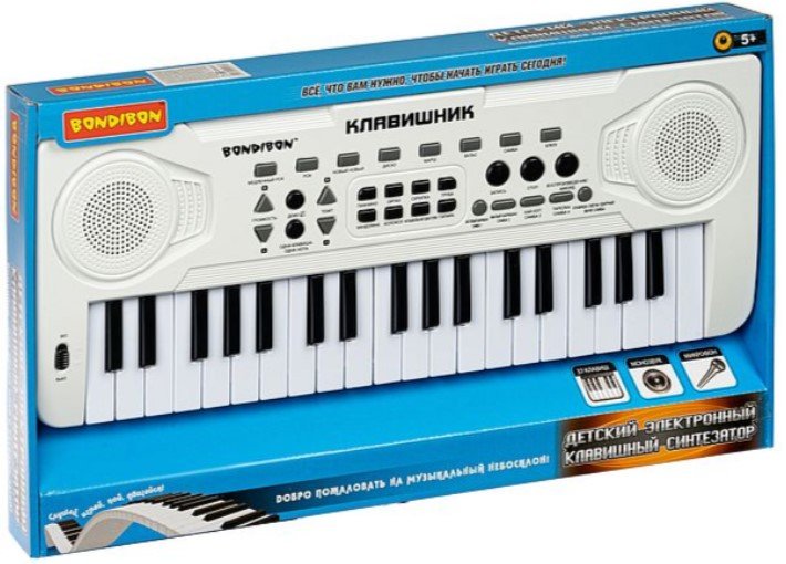 Синтезатор детский Bondibon «Клавишник» с микрофоном (ВВ4947)