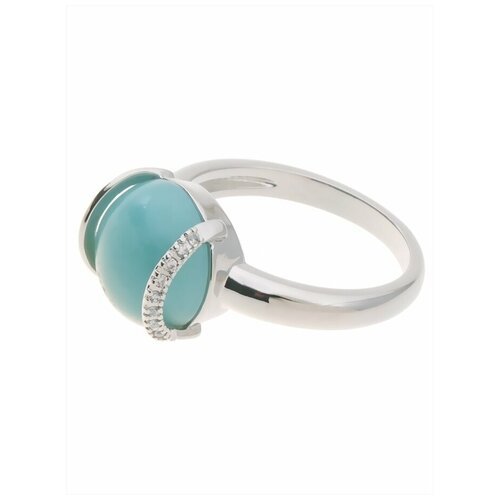Кольцо помолвочное Lotus Jewelry, амазонит, размер 17, голубой