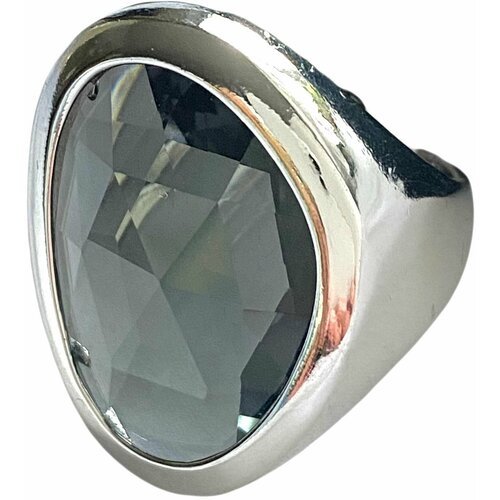 Кольцо Florento, хрусталь, размер 19, серый, серебряный