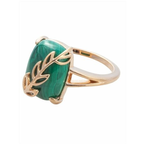 Кольцо помолвочное Lotus Jewelry, малахит, размер 16, зеленый
