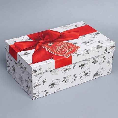 Коробка 'Ретро почта' 32,5*20*12,5 Новый год, картон