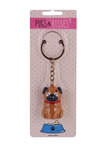 Брелок Мопс Pugs & Kisses (4 см) (ПВХ)