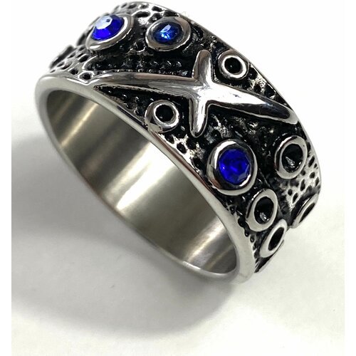 Кольцо Florento, кристалл, искусственный камень, размер 20, синий, серебряный