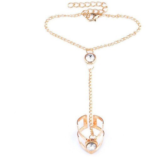 Слейв-браслет WASABI jewell, кристалл, размер 21 см, золотой