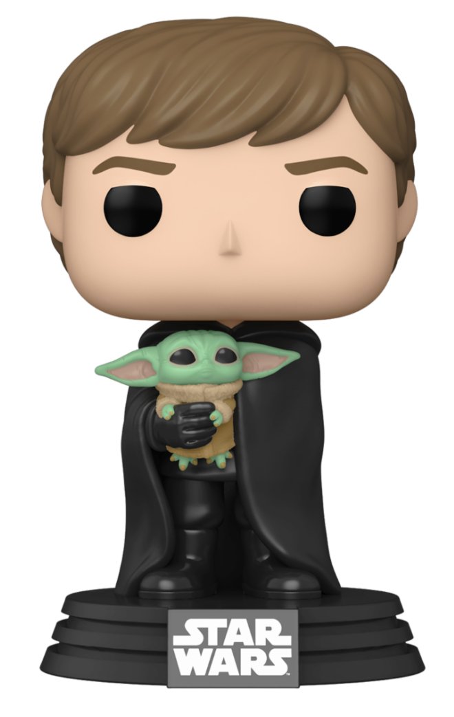 Фигурка Funko POP: Star Wars Mandalorian – Luke Skywalker With Grogu Bobble-Head (9,5 см)