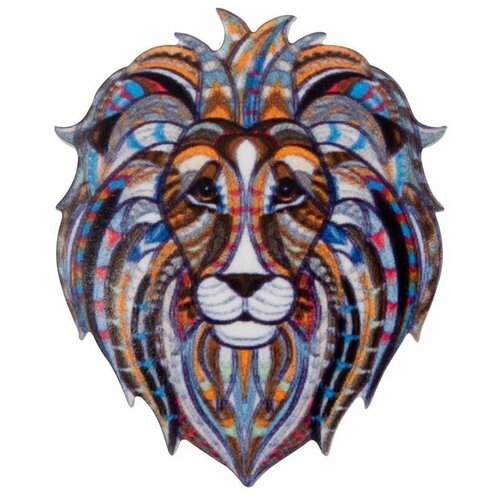 Значок бижутерный Лев (Замок-булавка, Акрил, Разноцветный) 55201