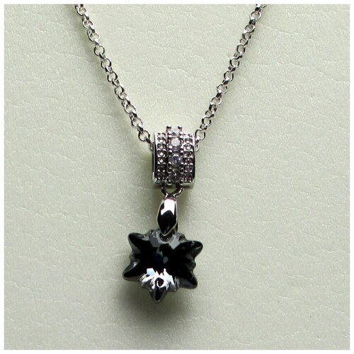 Серебряное колье черный бриллиант звезда снежинка swarovski от AV Jewelry