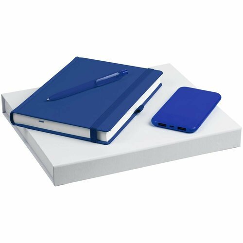 Набор Favor Memory, синий, 27,5х23,7х3,5 см, искусственная кожа; картон; пластик; покрытие софт-тач