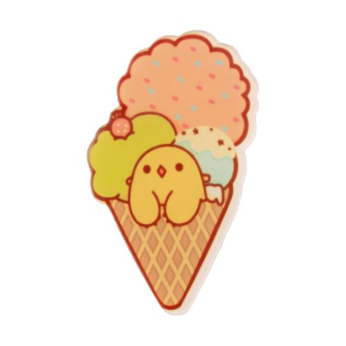 Значок бижутерный Мороженое (Замок-булавка, Акрил, Разноцветный) 52162