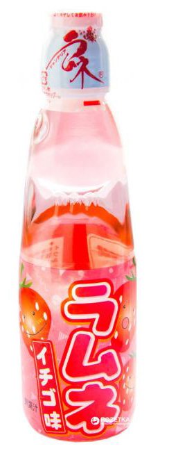 Лимонад газированный Ramune: Lemonade Strawberry – Вкус клубники (200мл)