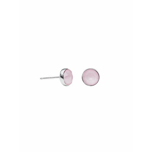 Серьги пусеты Fiore Luna, кристаллы Swarovski, серый, розовый