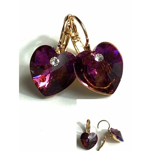 Серьги Florento, кристаллы Swarovski, хрусталь, фиолетовый