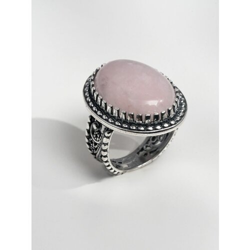 Кольцо Shine & Beauty, кварц, размер 18.5, серебряный, розовый