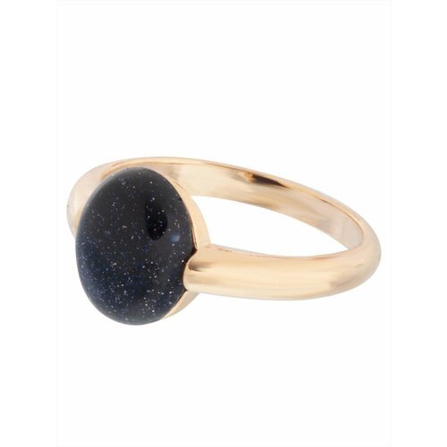 Кольцо помолвочное Lotus Jewelry, авантюрин, размер 16, черный
