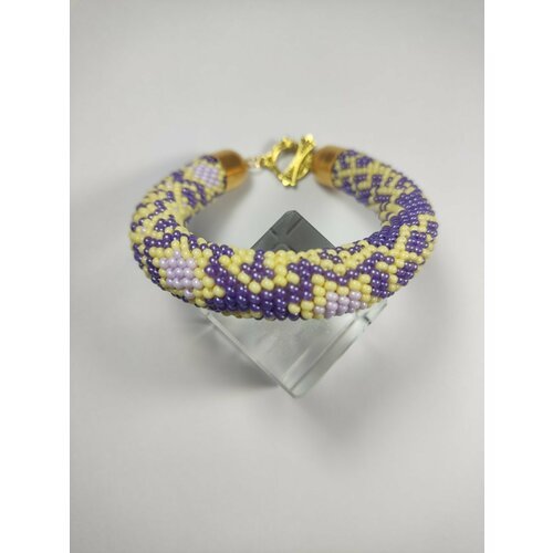 Плетеный браслет, 1 шт., размер 18 см, фиолетовый, желтый