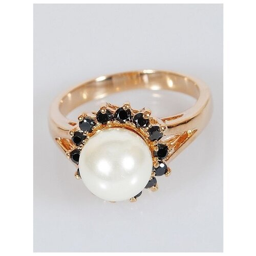 Кольцо помолвочное Lotus Jewelry, жемчуг Swarovski синтетический, размер 17, белый