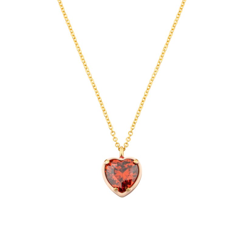 Herald Percy Золотистая цепочка с подвеской-сердцем с кристаллом