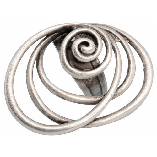 Кольцо бижутерное Спирали (Безразмерное, Бижутерный сплав, Серебристый) 54058