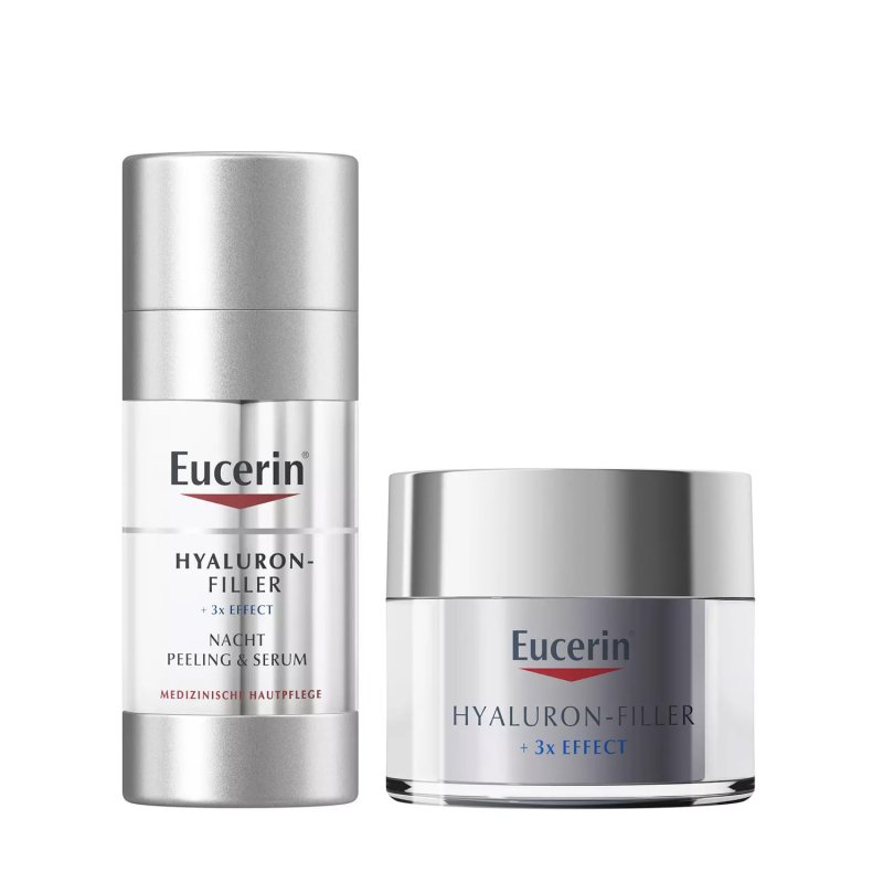 Eucerin Набор для ночного ухода: ночной крем 50 мл + ночной эксфолиант-сыворотка 30 мл (Eucerin, Hyaluron-Filler)
